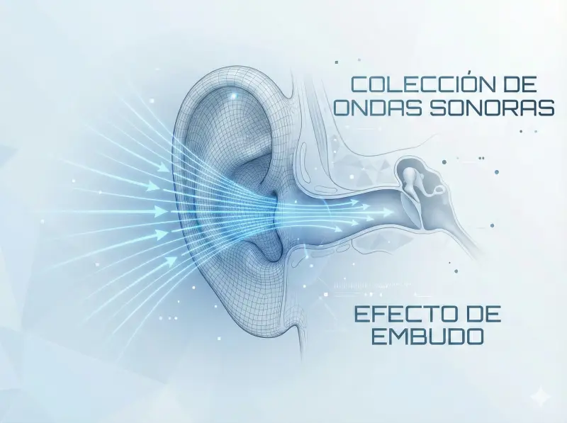 forma de la oreja como un embudo